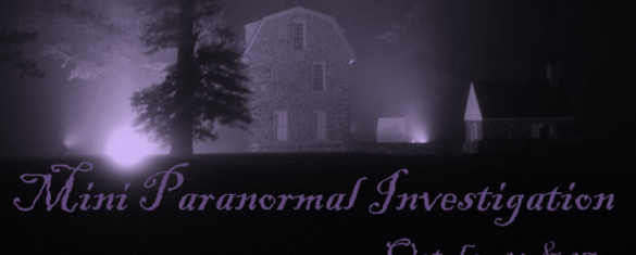 Spooky picture of the Keith House in the fog with purple tint.
